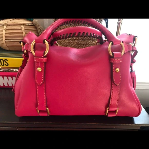 Dooney & Bourke Florentine Small Satchel w/ detachable, strap- FUSHIA - Picture 7 of 9